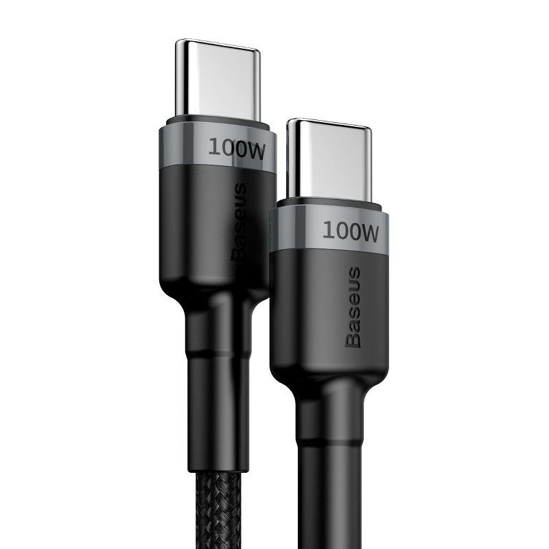Καλώδιο USB-C/USB-C Cafule PD2.0 100W για Γρήγορη Φόρτιση (20V/5A) 2m (Γκρι/Μαύρο) Baseus - Image 2