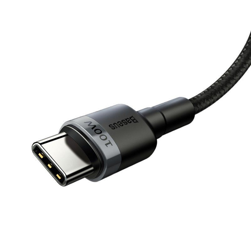 Καλώδιο USB-C/USB-C Cafule PD2.0 100W για Γρήγορη Φόρτιση (20V/5A) 2m (Γκρι/Μαύρο) Baseus - Image 4