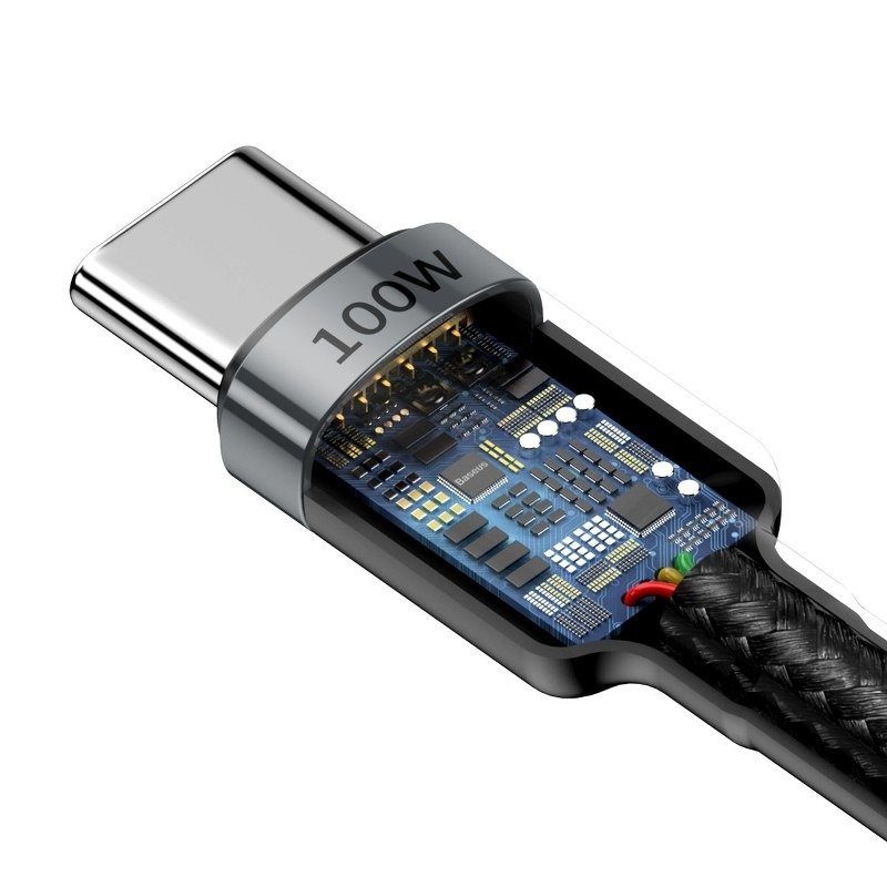 Καλώδιο USB-C/USB-C Cafule PD2.0 100W για Γρήγορη Φόρτιση (20V/5A) 2m (Γκρι/Μαύρο) Baseus - Image 5