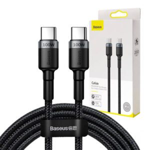 Καλώδιο USB-C/USB-C Cafule PD2.0 100W για Γρήγορη Φόρτιση (20V/5A) 2m (Γκρι/Μαύρο) Baseus