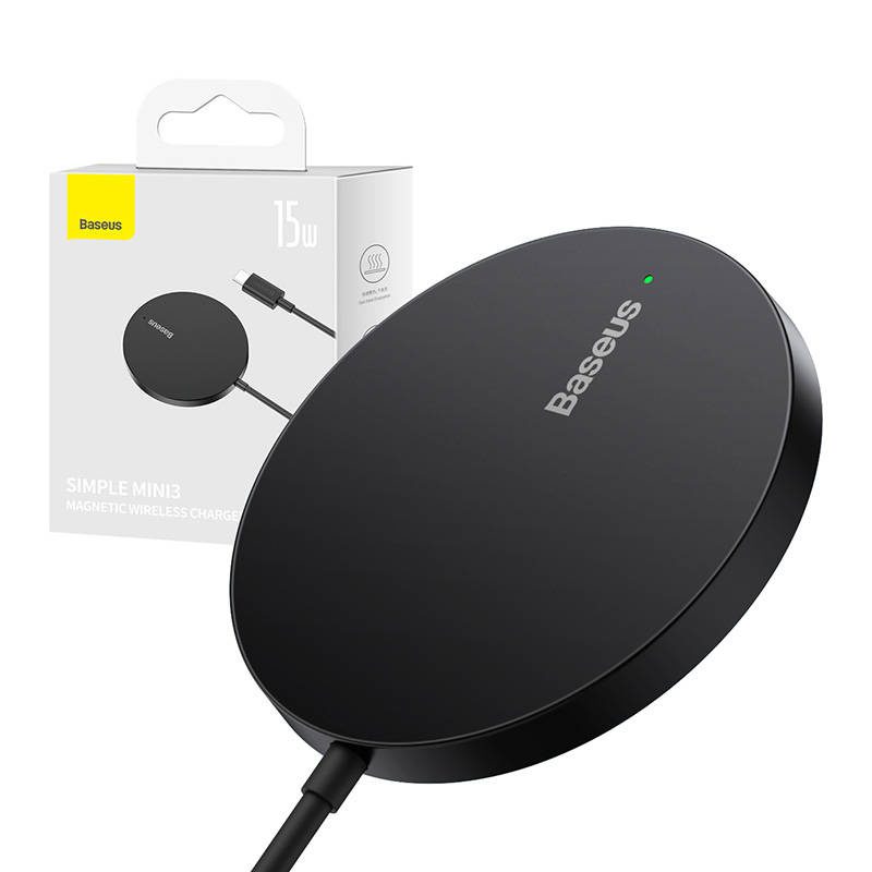 Μαγνητικός Ασύρματος Φορτιστής Simple Mini3 15W (Μαύρο) Baseus