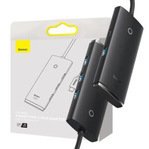 Διανομέας USB 4 σε 1 4xUSB 3.0 & USB-C μαύρος BASEUS