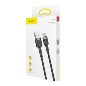 Καλώδιο USB-A σε USB-C cafule 3A 1M γκρι/μαύρο Baseus