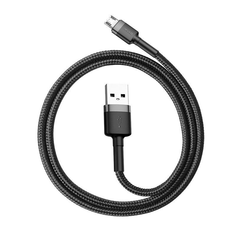 Καλώδιο MicroUSB Cafule 2.4A 1m (Γκρι/Μαύρο) - Image 4