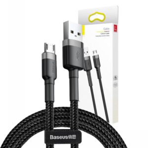 Καλώδιο MicroUSB Cafule 2.4A 1m (Γκρι/Μαύρο)