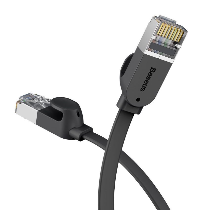 Καλώδιο Δικτύου RJ45 Cat 6 UTP Ethernet Flat 1m (Μαύρο) Baseus - Image 3