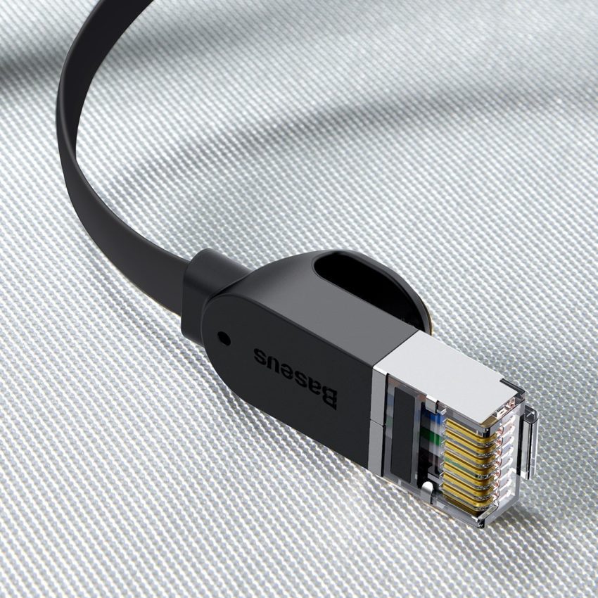 Καλώδιο Δικτύου RJ45 Cat 6 UTP Ethernet Flat 1m (Μαύρο) Baseus - Image 4